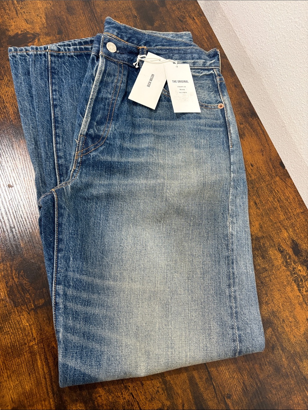 Buck Mason Women's The Original Straight Leg Selvedge Jeans Size 26 Blue